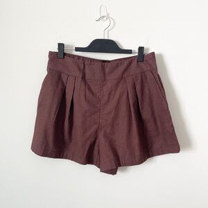 NWT Abercrombie and Fitch Linen Shorts Brown Mocha